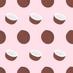 Seamless pattern with cute coconuts. Good for any project.