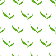 Seamless pattern with green leaves. Good for any project.