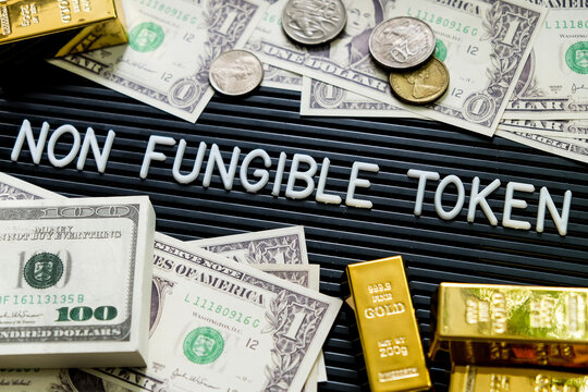 Concept image of NFT nonfungible tokens background