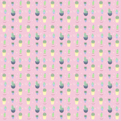Cactus seamless pattern. Cactus Garden Graphics