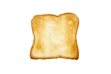 Toast bread slice isolated on white background, top view