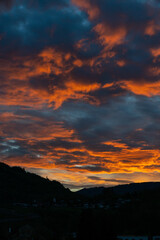 sunset in the mountains