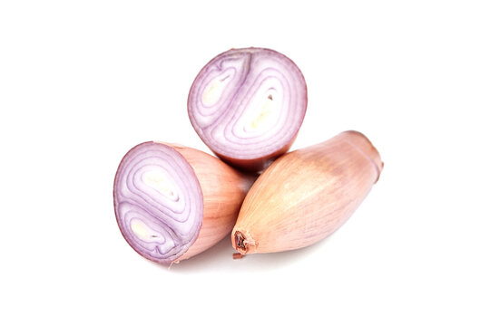 Shallot onions isolated on white background