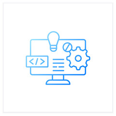 Software platform gradient icon. Programming environment. Platform for creating new operating systems. New idea.Isolated vector illustration.Suitable to banners, mobile apps and presentation