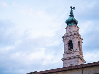 Obraz premium San Martino cathedral in Belluno, bell tower of the cathedral in Belluno, Italy