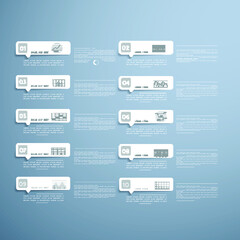 Template for infographic, parts, steps or processes