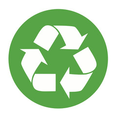 Recycle icon vector. Arrows recycle eco symbol vector illustration.  Cycle recycled icon. Recycled materials symbol.