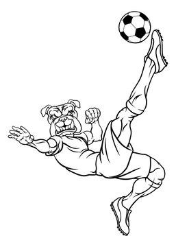 Bulldog Soccer Football Player Sports Mascot