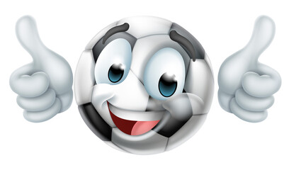 Obraz na płótnie Canvas Soccer Ball Emoticon Face Emoji Cartoon Icon