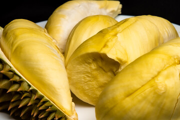 Durian on the black background