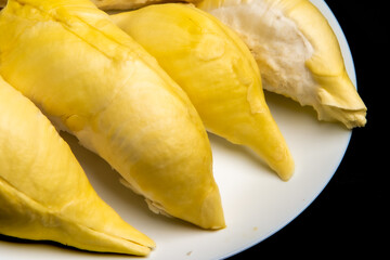 Durian on the black background