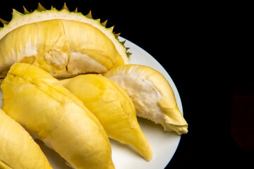 Durian on the black background