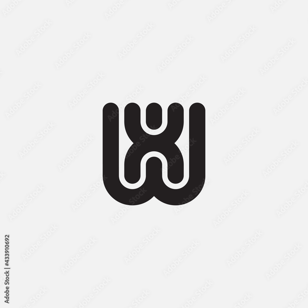 Poster w and x logo. wx or xw - vector design element or icon. initials, monogram or logotype.