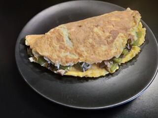 Fait maison - Omelette poivrons/champignons