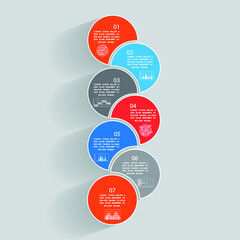 Template for infographic, parts, steps or processes