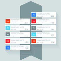 Template for infographic, parts, steps or processes