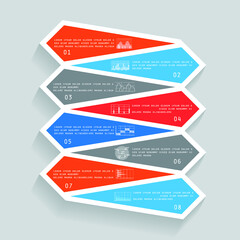 Template for infographic, parts, steps or processes