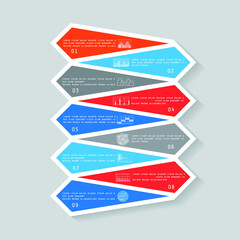 Template for infographic, parts, steps or processes