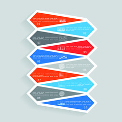 Template for infographic, parts, steps or processes