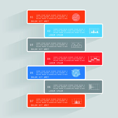 Template for infographic, parts, steps or processes
