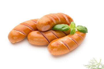 Pork sausage isolated on white background.