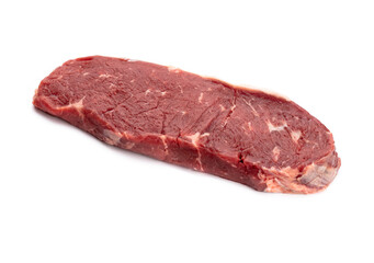 Fresh raw  steaks isolated on white background.................