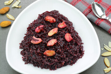 Beetroot Halwa is a Indian Dessert prepared with beetroots and cashew.
