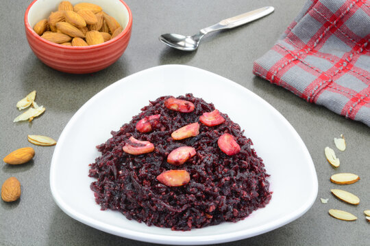 Beetroot Halwa is a Indian Dessert prepared with beetroots and cashew.