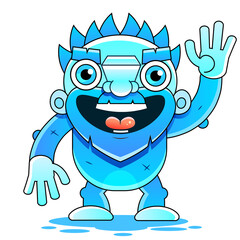 Bigfoot or Sasquatch vector illustration, ape man isolated on white