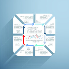 Obraz premium Templates for presentation, charts and graphs