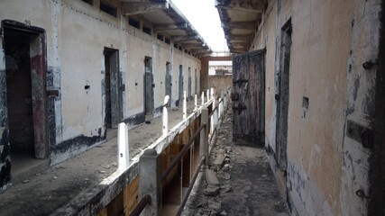 Fototapeta na wymiar Abandoned prison in the former Ussher Fort in Accra, Ghana.