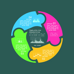 Pie chart for business presentation or processes