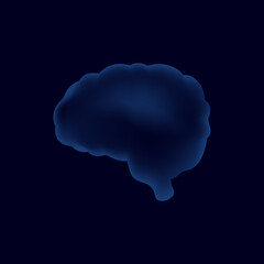 Abstract human brain isolated on dark blue background. IQ testing, a concept of scientific technologies for virtual emulation of artificial intelligence. The idea of brainstorming.Vector illustrations
