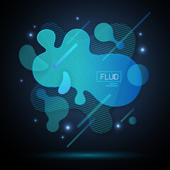 Set of abstract modern graphic elements.  Fluid abstract geometric background. Dynamic  technology background