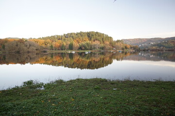 Obraz na płótnie Canvas calm lake in summer