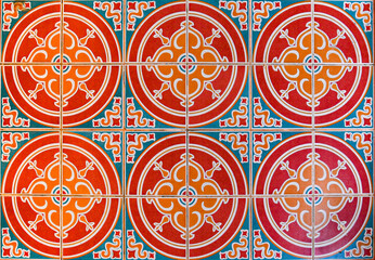 Geometric ceramic tile mosaic