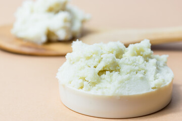 Shea butter, beautiful, simple composition, unrefined, close up