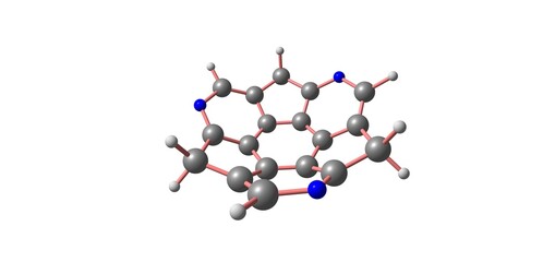 N-substituted sumanene molecular structure isolated on white