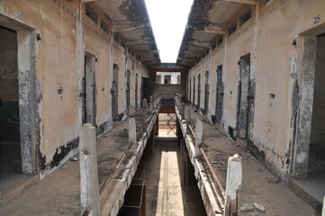 Fototapeta na wymiar Abandoned prison in a former fort in Accra, Ghana.