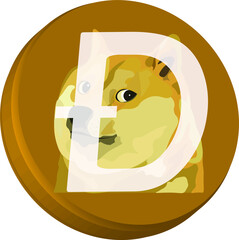 One Doge coin, an icon to denote a crypt