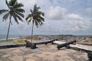 Fototapeta na wymiar Old European fort in the city of Elmina, Ghana.
