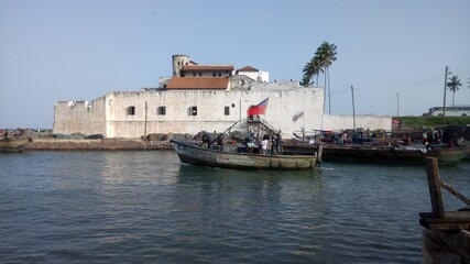 Fototapeta na wymiar Old European fort in the city of Elmina, Ghana.