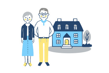 シニア夫婦と家