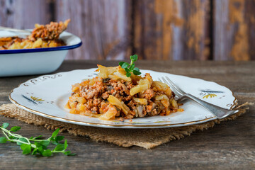 Pork, mushroom and thyme bake