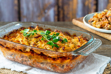 Pork, mushroom and thyme bake