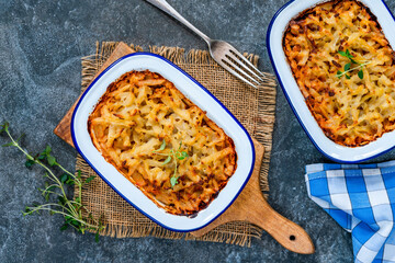 Pork, mushroom and thyme bake