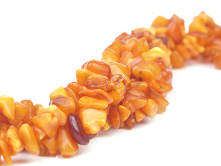 Amber on white background