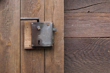 antique lock for wooden barn door