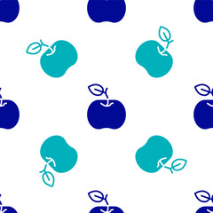 Blue Apple icon isolated seamless pattern on white background. Excess weight. Healthy diet menu. Fitness diet apple. Vector