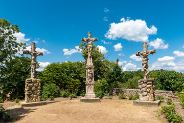 Die Kreuzigungsszene von Jesus auf einem Berg am Balaton, Ungarn